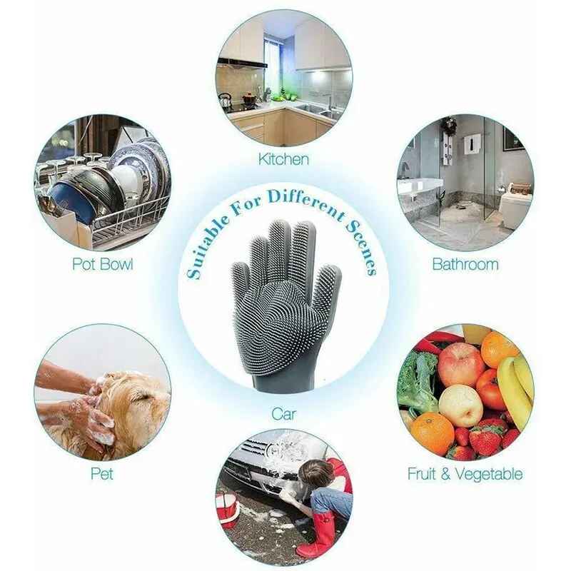 Magic Silicone Rubber Dish Washing Gloves