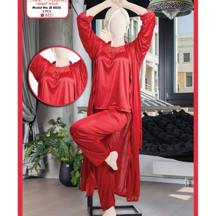 Comfortable Satin Silk Design Nighty