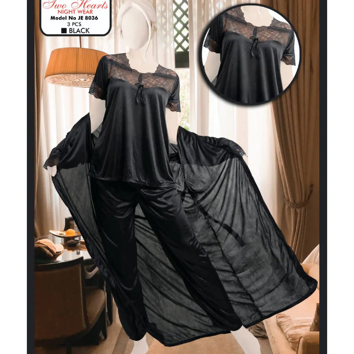 Comfortable Satin Silk Design Nighty