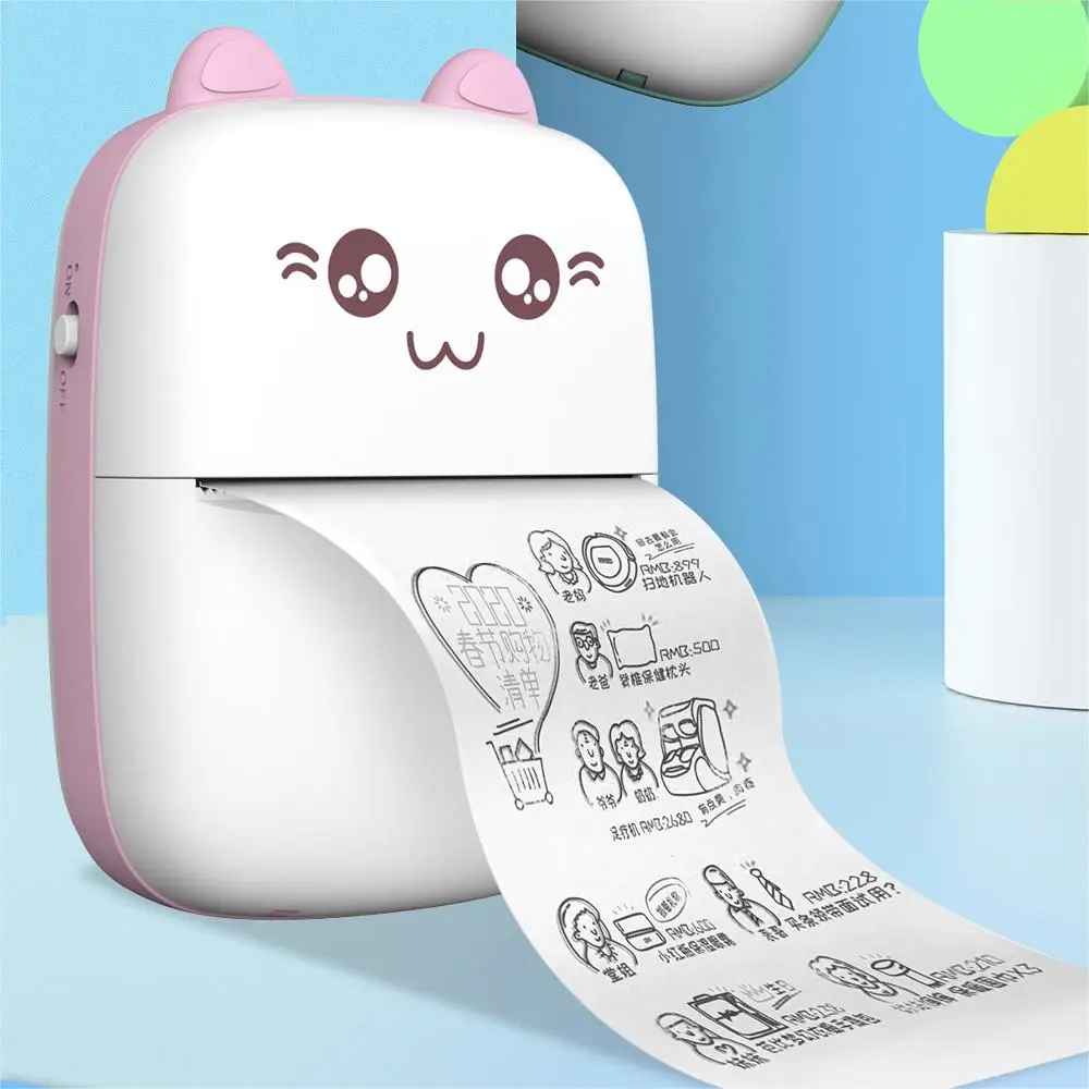 Mini Portable Thermal Printer Cat Shape