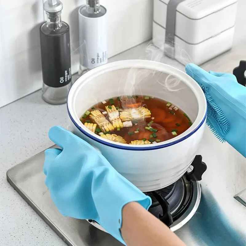 Magic Silicone Rubber Dish Washing Gloves